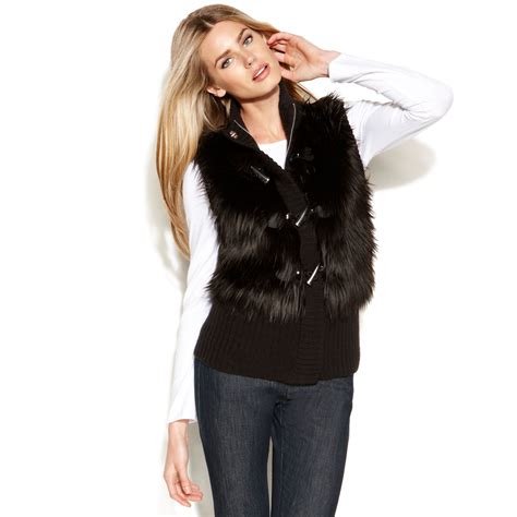 mike kors faux fur vest